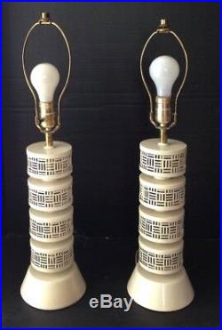 Vintage 1950's Mid Century Modern Atomic Matching Pair Of Table Lamps
