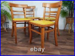 Vintage 1950's Yellow Formica Dining Table & 4 Chairs Mid-Century Atomic Diner