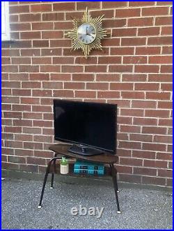 Vintage 1950s ATOMIC TV Stand Table Swivel Top Mid Century