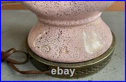 Vintage 1950s Ceramic Metal Atomic Era Lamp Mid Century Modern Fiberglass Shade