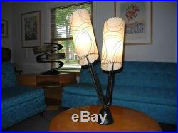 Vintage 1950s Majestic Lamp Fiberglass Shades Mid Century Modern Atomic