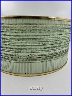 Vintage 1960's Mid Century Modern Atomic Abstract Lampshade Turquoise Brass