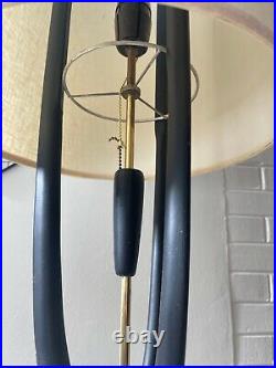 Vintage 1960s John Keal Modeline Wood Table Lamp Mid Century Modern Atomic Era