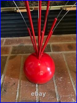 Vintage 1960s Steel Hand Painted Rose Kinetic Sculpture sputnik Atomic Mobile