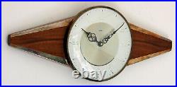 Vintage 45cm Metamec Wall Clock Retro Mid Century Atomic 1970s Cream Wooden