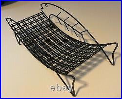 Vintage 50s 60s Black Wire Atomic Fish Catch All Basket Mid Century Modern Metal