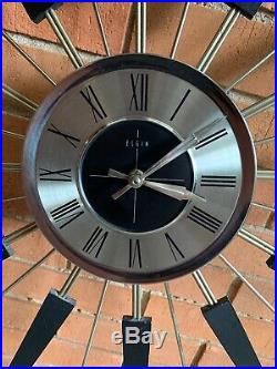 Vintage 50s 60s ELGIN Starburst Atomic Era Wall Hanging Clock Mid Century Modern
