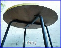 Vintage 50s 60s Mid Century Modern Atomic Era Yellow Formica Side Bistro Table