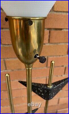 Vintage 50s Metal Brass Boomerang Lamp Mid Century Modern Lighting Majestic Era