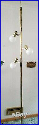 Vintage 60s Pole Tension Floor Lamp Mid Century Danish Modern Eames Knoll Atomic