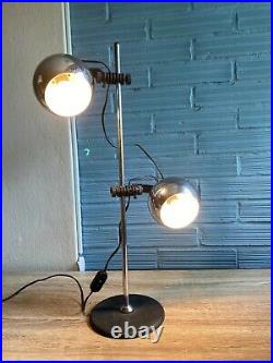 Vintage Adjustable Table Mid Century Space Age Lamp Atomic Design Light Eyeball