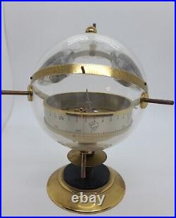 Vintage Atomic Sputnik Modernist Brass Lucite Weather Station Barometer Germany