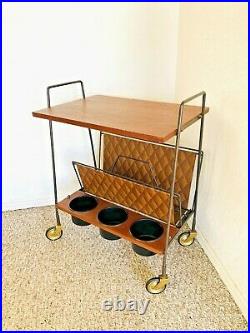 Vintage Bar Cart, 50s Dry Bar, Mid Century Bar Cart, Serving Cart Dry Bar Atomic