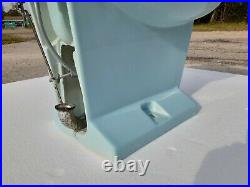 Vintage Blue Bidet Toilet Eljer Triangle Mid Century Modern Classic Color 024