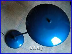 Vintage Blue Metallic Mid Century Atomic Flying Saucer Desk Lamp Art Speciality