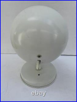 Vintage EYEBALL Space Atomic Orb Sphere Wall Sconce Light Mid Century White MCM