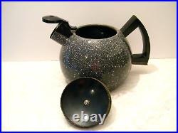 Vintage Enamelware Tea Kettle teapot atomic speckled tea pot mid century modern