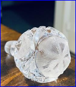 Vintage Godinger Shannon Square Crystal Atomic Unique Decanter W. Stopper