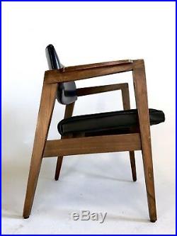 Vintage Gunlocke MidCentury Danish Clam Chair Office Cantilever Atomic Dining