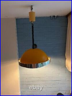 Vintage Guzzini Style Mid Century Pendant Space Age UFO Lamp Atomic Design Light