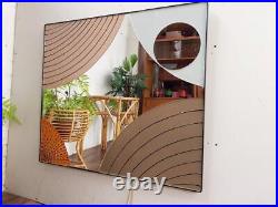 Vintage Large Mid-Century Abstract Mirror Atomic Retro Scandi MCM Free Delivery