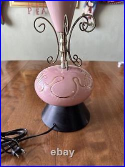 Vintage MCM Pink Brass Metal Atomic Lamp Mid Century Modern no Shade