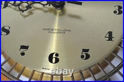 Vintage MCM Sunburst Clock Westclox Nocord Mid Century Modern Atomic Starburst
