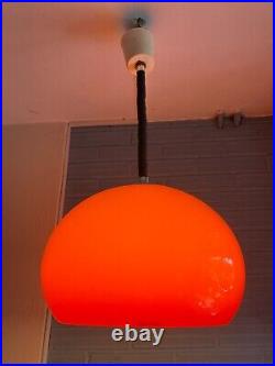 Vintage Meblo Guzzini Mid Century Pendant Space Age Lamp Atomic Light Pop UFO