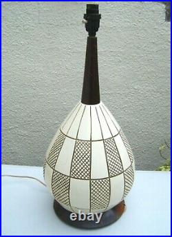Vintage Mid Century 1950s Atomic Geometric Heavy Ceramic 21'' Table Lamp 4.6kg