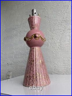 Vintage Mid Century Atomic 50's Pink Ceramic Saturn Table Lamp