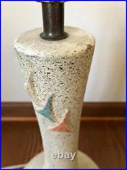 Vintage Mid Century Ceramic Table Lamp Abstract Atomic 1950s 1960s Modernism MCM