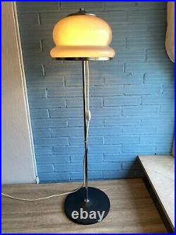 Vintage Mid Century Floor Space Age Lamp Opaline Glass Atomic Design Light UFO