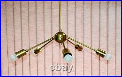 Vintage Mid Century Modern Antique Brass Sputnik atomic chandelier Fixtures