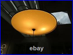 Vintage Mid Century Modern Atomic Flying Saucer Retractable Light Fixture