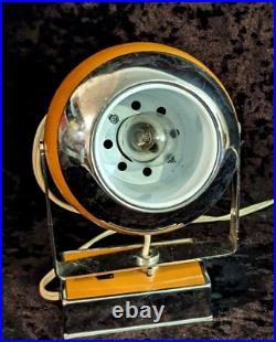 Vintage Mid Century Modern Atomic Orb Sphere Chrome Light Eye Ball Reading Lamp