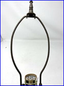 Vintage Mid Century Modern Brass and Black Table Lamp Retro Atomic Look