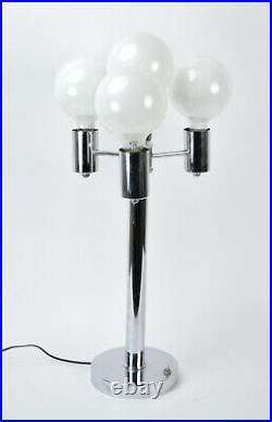 Vintage Mid-Century Modern Chrome Atomic Four Light Table Lamp