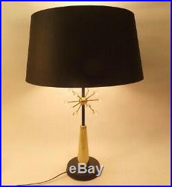 Vintage Mid Century Modern Lightolier Brass & Acrylic Atomic Sputnik Table Lamp
