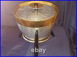 Vintage Mid Century Modern Mirro Bullet Ice Bucket on Tripod Stand Retro Atomic