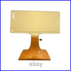 Vintage Mid Century Modern Space Age Plastic Square Orange Atomic Cube Lamp 9 in