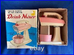Vintage Mid Century Modern Toy Kitchen Pink Drink Mixer Bar Novelty withBox Atomic