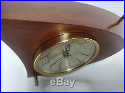 Vintage Mid-Century Modern Wood Westclox Electric Mantle Clock S10-AB 707 Atomic