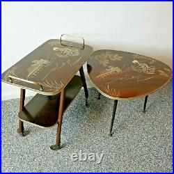Vintage Mid Century Oriental Coffee table Dansette legs Sputnik Atomic 1950s 60s