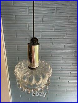 Vintage Mid Century Pendant Space Age Lamp Ceiling Atomic Design Light Glass