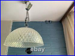 Vintage Mid Century Pendant Space Age Lamp Ceiling Atomic Design Light Plastic