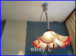 Vintage Mid Century Pendant Space Age Lamp Ceiling Atomic Design Light Plastic