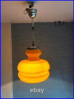 Vintage Mid Century Pendant Space Age Lamp Eyeball Atomic Design Light Glass UFO