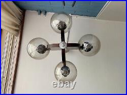 Vintage Mid Century Pendant Space Age Lamp Sputnik Atomic Design Light Cubist