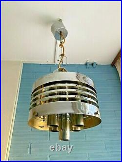 Vintage Mid Century Pendant Space Age UFO Lamp Ceiling Atomic Design Light