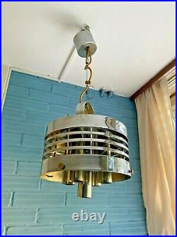 Vintage Mid Century Pendant Space Age UFO Lamp Ceiling Atomic Design Light